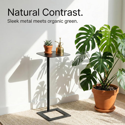 23.4" Stable C Table End Table, Tall C Shaped Side Table That Slides Under Sofa, Slim Under Couch Table, Modern