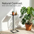 23.4" Stable C Table End Table, Tall C Shaped Side Table That Slides Under Sofa, Slim Under Couch Table, Modern