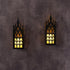 Holder,Set 2 AIM & GGKK Wall Candle Sconce of Gothic Cathedral Wall Sconce with Window Design,Black Metal Wall Mount
