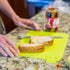 Resort Chef Vibrant Kitchen Cutting Board Set, 4 Non-Porous BPA-Free Boards, Includes Ceramic Knife & Non-Slip Mat.