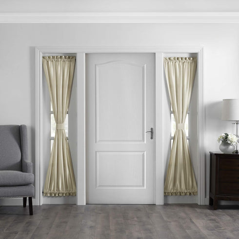 Elrene Home Fashions Colette Faux-Silk Side Door Window Panel - 28 in x 72 in, Ivory