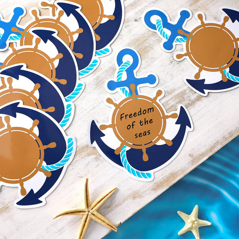Treela 11 Pcs Cruise Ship Door Decorations Set, Nautical Anchor Car Magnets with Paint Pens for Carnival Cruise Decor