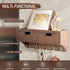 Rebee Vision Key and Mail Holder Wall Mount with 2 Drawer Organizer, Rustic Key Holder with 6 Hooks and Shelf