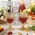 Singhoow 6 10 oz Pcs Goblet Glasses Wine Glasses, Drinking Glasses Colored Retro Embossed Water Goblets For Wine Juice