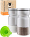 HOME EC Original Glass Salt and Pepper Shakers Set with Adjustable Pour Holes, Stainless Steel