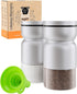 HOME EC Original Glass Salt and Pepper Shakers Set with Adjustable Pour Holes, Stainless Steel