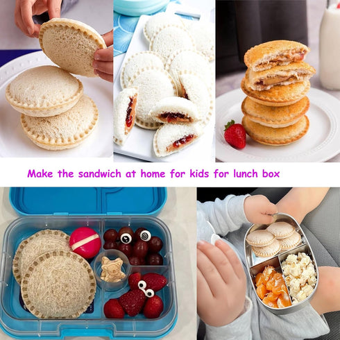 Sandwich Cutter and Sealer, Uncrustable Sandwich Maker for Kids Lunch, Pink