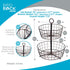 BIRDROCK HOME 2 Tier Wire Fruit Basket | Round Metal Standing Baskets | Freestanding Rustic Decorative Caddy