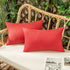 Woaboy Set of 2 Red Outdoor Throw Pillow Covers, Decorative Farmhouse Linen Cushion Cases for Living Room 12x20 inch