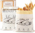 2-Pack Reusable Beeswax Bread Bags for Sourdough & Homemade BreadCotton Waxed Bags