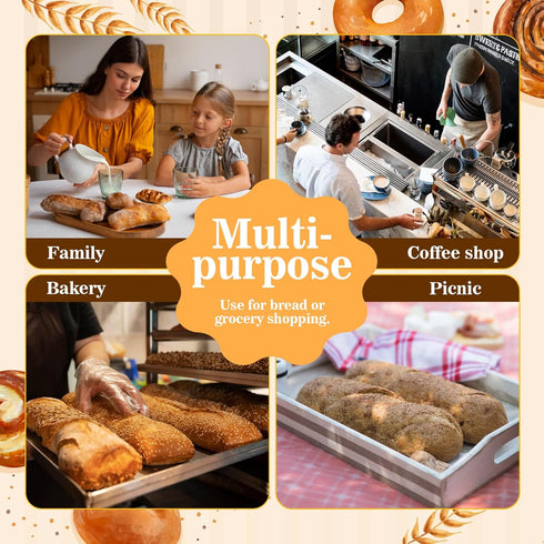 MIQQFUT 2 Pack 13"x17" Beeswax Bread Bags for Sourdough Eco-Friendly Reusable Linen Cotton Storage Bags with Zipper