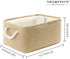 TheWarmHome Decorative Basket Rectangular Fabric Storage Bin with Handles for Clothes (Beige)