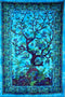 The Boho Street Twin Size Indian Bohemian Wall Art - Turquoise Tree of Life Mandala Tapestry, 52x82 Inches