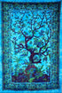 The Boho Street Twin Size Indian Bohemian Wall Art - Turquoise Tree of Life Mandala Tapestry, 52x82 Inches
