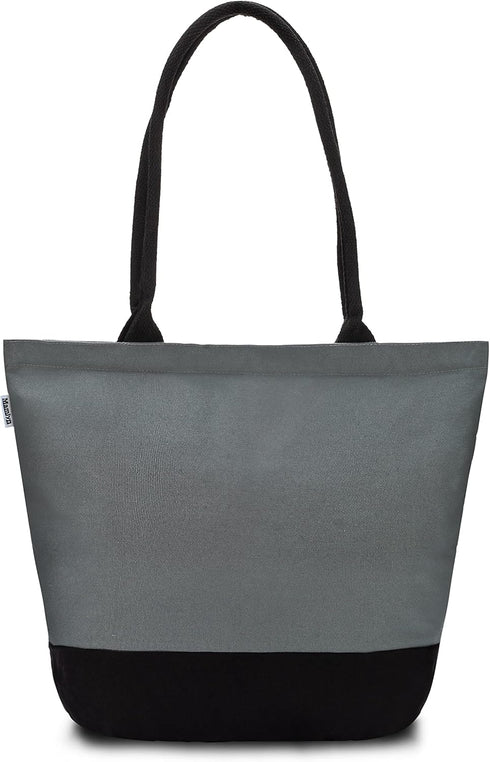 Cotton Canvas Tote Bag with Handles, Reusable Heavy Duty Cloth Shopping Grocery Bag, Large