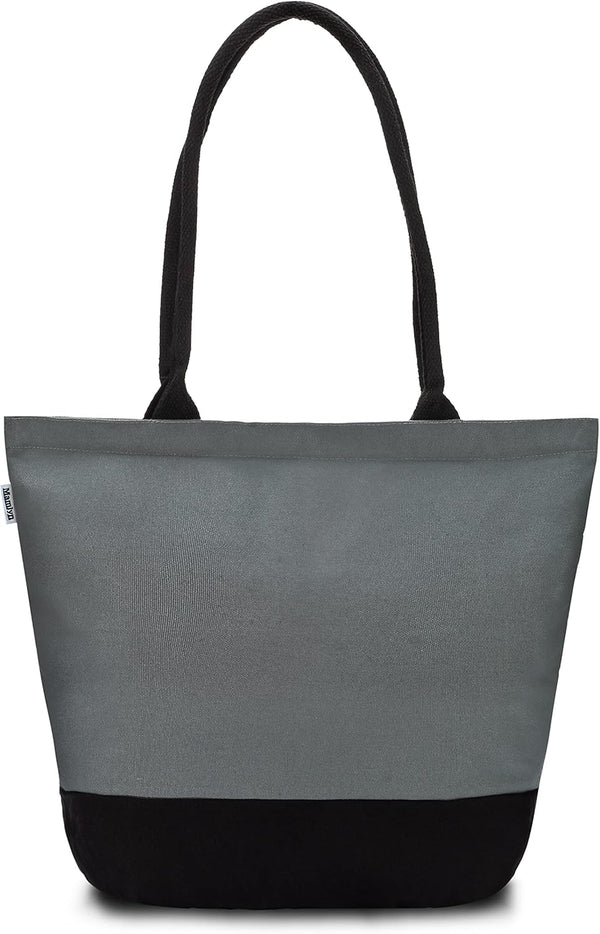 Cotton Canvas Tote Bag with Handles, Reusable Heavy Duty Cloth Shopping Grocery Bag, Large