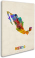 Trademark Fine Art Mexico Watercolor Map Artwork by Michael Tompsett, 14 by 19-Inch