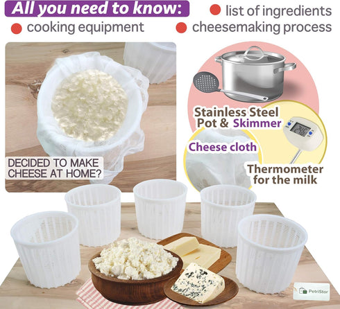 5 3 Pcs Soft Cheese Mold for Cheese Making QT - Cheese Making Mold - Cream Cheese Form Mold - Homemade Cheese Making