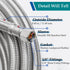 15' Pex Water Supply Lines Hose for Fridge Outlet Box - Braided Refrigerator Water Line for Ice Maker with 1/4 Comp
