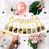 Engagement Wedding Decorations, Gold Engaged Banner and Photo Banner with Romantic Memories Picture Card Frames
