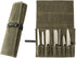 9 Pockets Canvas Chef Knife Roll Bag, Knife Wrap Wallet, Cutlery Knife Pouch Holders for Kitchen Utensils (Army Green)