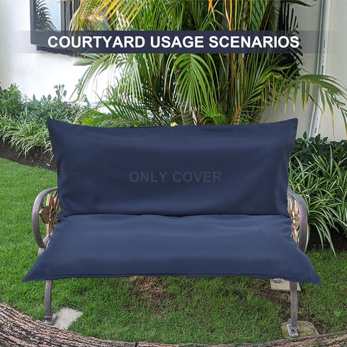 RJGKXE (60"W 40"D 4"T, Three Seat Swing Replacement Cushions Only Cover, Anti-Slip Tie Rope Design Bench Cushions Cover