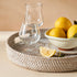 14 Counter JUNGLE CULTURE Handmade Round Wicker Tray Whitewashed Large Decorative Rattan Serving Basket for Coffee