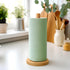 Wooden Paper Towel Holder Countertop - Solid Beechwood Dispenser Stand with Anti-Skid Base