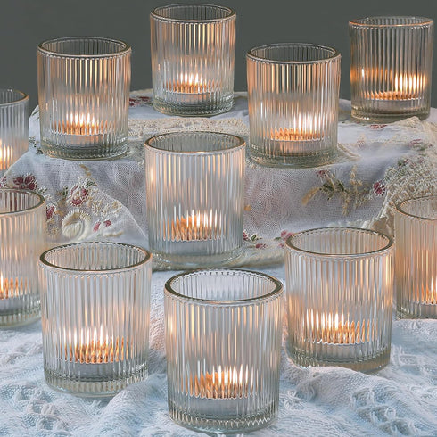 48pcs Votive Candle Holders, Clear Glass Tea Lights Candle Holder in Bulk