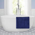 Laura Ashley Butter Chenille Bath Rug, Non Slip Shaggy Bathroom Mat for Tub and Sink - (20" x 34") Navy
