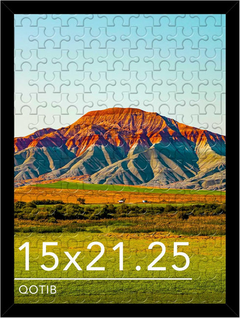 Wood 15x21.25 Puzzle Frame Black for Wall Hanging, 15 x 21.25 Picture