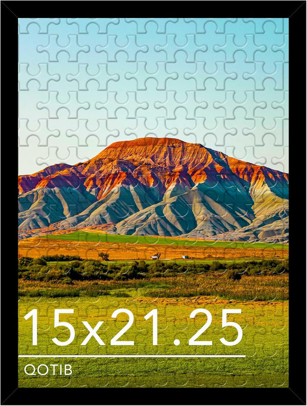 Wood 15x21.25 Puzzle Frame Black for Wall Hanging, 15 x 21.25 Picture