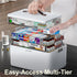 4-Tier CTIME XL Medicine Organizer - Portable Medicine Cabinet with Leather Handle, Empty First Aid Kit for Home