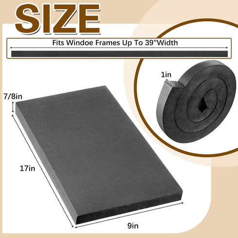 Pangda 2 Pcs Insulated Foam Panels Kit for Window Air Conditioner, 17 x 9 x 7/8 Inch (Black)