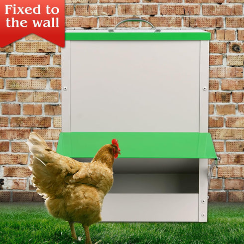 25 Lbs Automatic Chicken Feeder No Waste for Coop, Automatic Large Outdoor Duck Feeder and Poultry Feeder Rainproof
