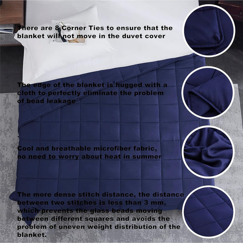 48"x72" 15lbs Summer L'AGRATY Weighted Blanket - Cooling Breathable Heavy Blanket Microfiber Material with Glass Beads