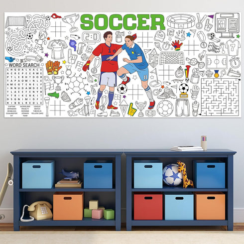 Soccer Giant Coloring Poster Football Large Versatile Activity Drawing Paper Coloring Tablecloth DIY Sport Theme Game
