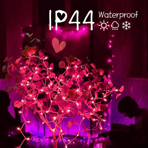 Christmas Pink Mini String Lights, 100 Count 25 Feet Waterproof Fairy Lights for Indoor Outdoor Decoration