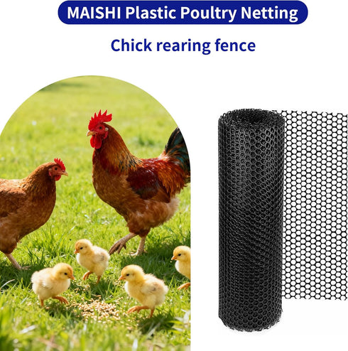2-Rolls 1/2"(12.7mm) 24" x10 Plastic Poultry Netting with Hole Ft - DIY Chicken Fence Roll to Build Brooder Fencing |