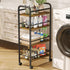 4-Tier 9.1" 4-Tier (9.1" 33.6" Asgolion Slim Storage Cart, Small Rolling Cart with Wheels, Deep, Narrow Bathroom Shelf