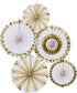 Ginger Ray Gold Foiled Pin Wheel Fan - Baby Shower Celebration Decorations 5 Pack