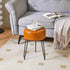 LG-31J IBUYKE Faux Leather Round Footrest, Makeup Vanity Stool Side Table, PU Dressing Table Seat, Pouf Couch Stool