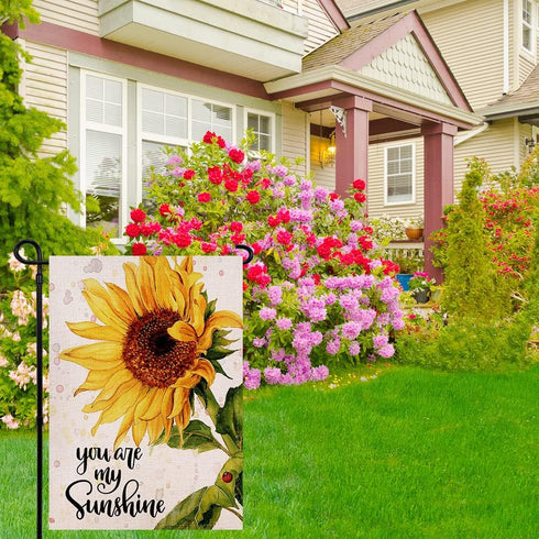 You are My Sunshine Sunflower Garden Flag, 12.5 x 18 Inch Vertical Double Sided Spring Summer Outdoor Decoration