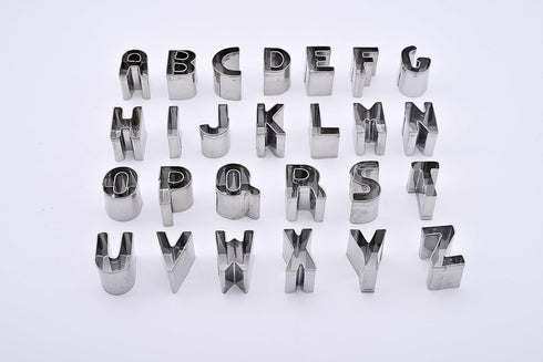 SurgeHai 26-Piece Small Alphabet Cutters Set (A - Z), Stainless Steel Decorating Tools