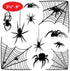 Beistle 4 Sheets (44 Pieces) Spider & Web Window Clings Creepy and Realistic Looking Halloween Decorations for Spooking Up Your Home, Made in USA Since 1900, 17" x 12", Black/White