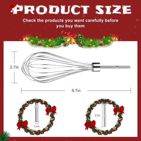 Sikawai Stainless Steel Egg Beater/Whisk Attachment for Hand Mixer, Kitchen Mixer Accessories