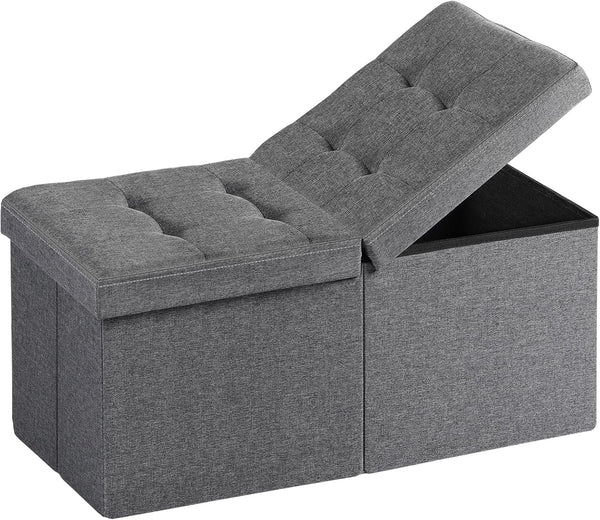 Snuvid 30-INCH Storage Ottoman Bench, Footrest with Storage, End of Bed Bench Coffee