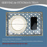 15.6 10.2" Spsyrine White Serving Tray, Plastic Marbling Tray for Coffee Table, Stylish Rectangular Decorative Tray