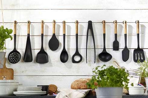 STAUB 40503-107 Acacia Wood Serving Spoon, 31 cm Black