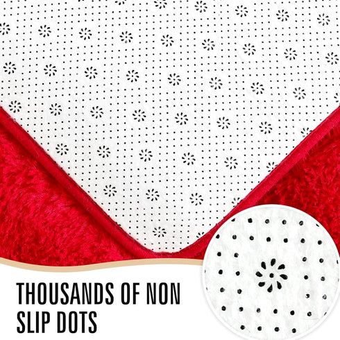 LOCHAS Ultra Soft Indoor Modern Area Rugs, Fluffy Living Room Carpets for Children Bedroom, 3x5 Feet, Red